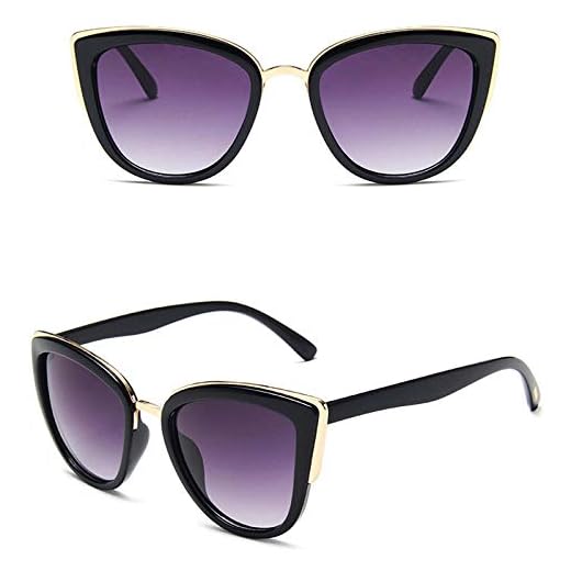 WQZYY&ASDCD Solglasögon män kvinnor retro kattöga män nyanser kvinnor liten ram leopard glasögon anti-UV svart