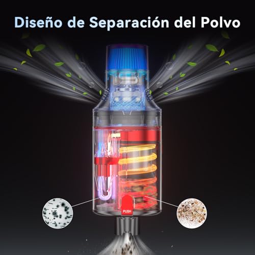 VSTOKY Aspiradora sin Cable V15 Pro MAX, 600W 58Kpa 75 Mins Escoba Aspirador Vertical Potente, Separación de Polvo de 1.8L Doble Taza Mejorada para Suelos, Alfombras y Pelo de Mascotas - imagen 9