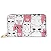 Produktbild JHGFG Mode Handtasche Reißverschluss Brieftasche Nette abstrakte Katzen Herzen zart rosa Telefon Kupplung Geldbörse Abendkupplung Blockieren Leder Brieftasche Multi Card Organizer