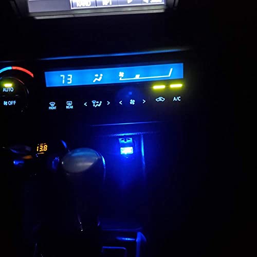Lipctine 4 PCS USB LED Car Interior Atmosphere Lamp, Night Light Mini Led Decoration Light, Ambient Lighting Kit, Charging for All Cars, Interior Led Lights Blue
