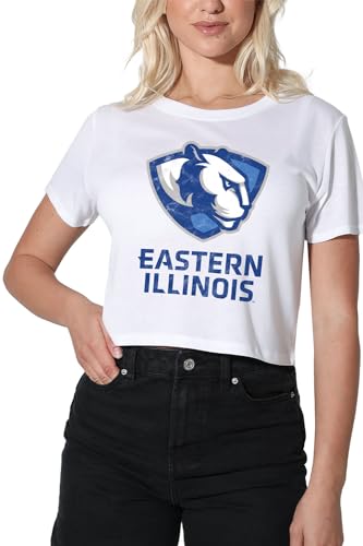 Eastern Illinois University Large Women's Crop Top T-Shirt, White, X-Large