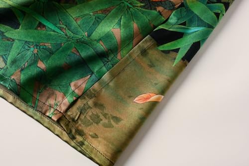 Image of Women's Silk Kimono Robe Short Bathrobe Nightgown 100% Mulberry Silk for Women - Classic Floral Pattern