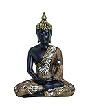 WETTERFEST - Das hochwertige Material schützt die Buddhafigur vor Regen. Somit ist die Skulptur für den Garten, die Terrasse oder den Balkon bestens geeignet