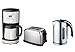 Produktbild H.Koenig Edelstahl Frühstücks-Set: Kaffeeautomat mit Thermoskanne und Zeitschaltuhr + 1,7 Liter schnurloser Wasserkocher + 2-Scheiben-Toaster