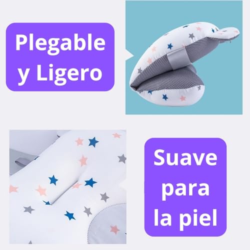 Miniatura 8 de Megaser Pack Cojín Bañera Bebé Universal Jarra De Baño Termómetro Bolsa Lavado, Reductor Bañera Bebe, Adaptador Bañera Recién Nacido, Almohada Bañera Bebé Cómoda, Pack Completo Para Baño