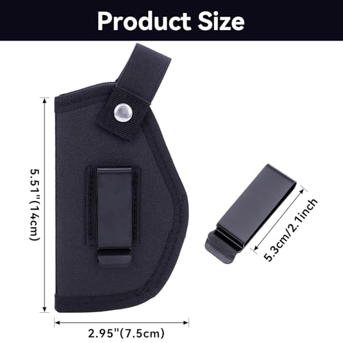 Concealed Carry Gun Holster for Men&Women, Universal IWB/OWB Pistol Holsters for Right and Left Hand, Fits Subcompact Compact Handguns, Black - Thumbnail 3