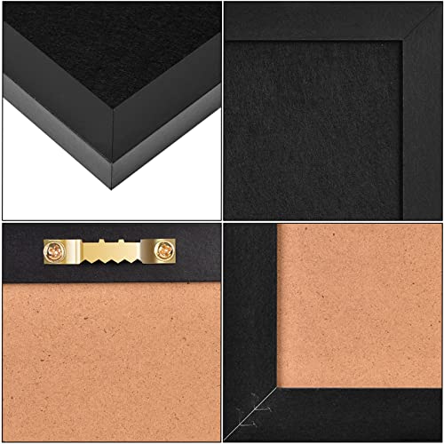 Cork Board Bulletin Board Wood Framed Display With Felt, Pin Board For Jewelry, Notes, Memos, Photos, Home, Kitchen, Office, School, Wall, 15"X11", Wood Framed(Black) & Felt(Black) #TOP4