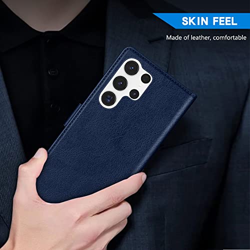 Zzxx Samsung Galaxy S23 Ultra Wallet Case With [Rfid Blocking] Card Slot Kickstand Magnetic Closure Leather Flip Fold Protective Phone Case For Samsung Galaxy S23 Ultra Case Walle(Blue-6.8 Inch) #TOP4