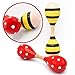 Zaleny Kids Wooden Maracas Double-Headed Maraca 8.6” Educational Musical Toys Hand Percussion Instrument Set for Party Festivals Carnivals 2 Pcs