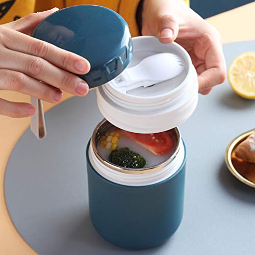 DOITOOL Lancheira isolada de 450 ml com colher de comida, pote a vácuo, lancheira, à prova de vazame