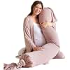 bbhugme  Pregnancy Pillow  The Award Winning Pregnancy & Nursing Pillow & Full Body Support Pillow with Dust Pink Pillowcase
