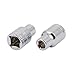 Aexit 3/8-inch Square Hand Operated Tools Drive 7mm Hex 6 Point Shallow Impact Socket Silver Tone 2pcs Model:15as265qo647