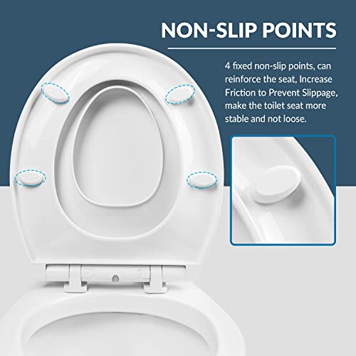 Round Toilet Seat With Built In Potty Training Seat, Slow Close, Easy Clean,Fit Standard Round Toilet, Plastic, White #TOP6