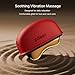 ZDEER LED Red Light Therapy for Face & Neck Massager Facial Care Device – Electric Gua Sha Brass Tool with Heat & Vibration for Firming, Sculpting & Skincare, Red