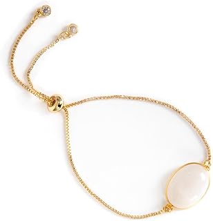 Bracelet chaîne dorée Pierre de Lune, lithothérapie, pierre naturelle, femme Bracelet ajustable laiton doré