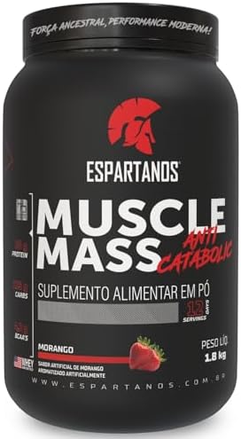 Muscle Mass Hipercalórico Morango 1,8kg - Espartanos