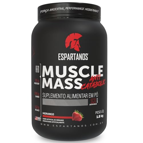 Muscle Mass Hipercalórico Morango 1800g - Espartanos