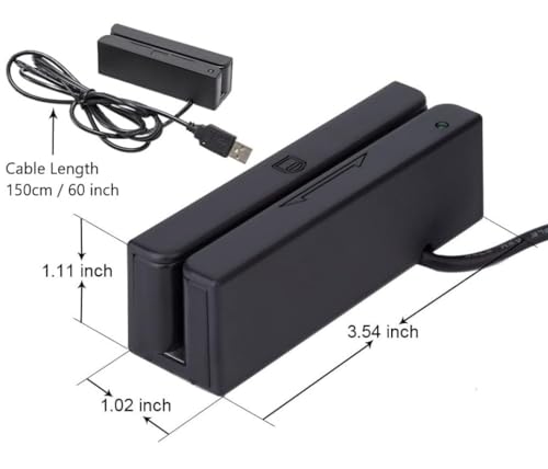 Posunitech Mini Msr100 Swipe Magnetic Credit Card Reader 3 Tracks Hi/Lo Data Collector, USB Msr Stripe Card Reader for Point of Sale (POS), Access Control, ID Verify - Thumbnail 2