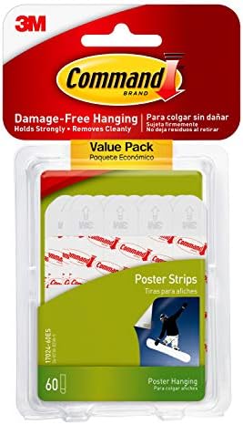 Command Poster Hanging Strips Value Pack, Small, White, 60-Strips (17024-60ES)
