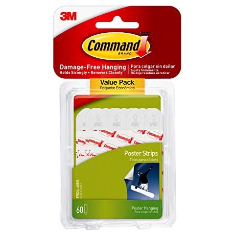 Command Poster Hanging Strips Value Pack, Small, White, 60-Strips (17024-60ES) Cover