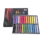 24 Colors Hair Chalk for Kids Girls Adult DIY Temporary Bright Hair Chalk Set Non-toxic Washable Hair Color Dye Hair Chalk Pens Salon for Halloween Cosplay Party Makeup Birthday Christmas