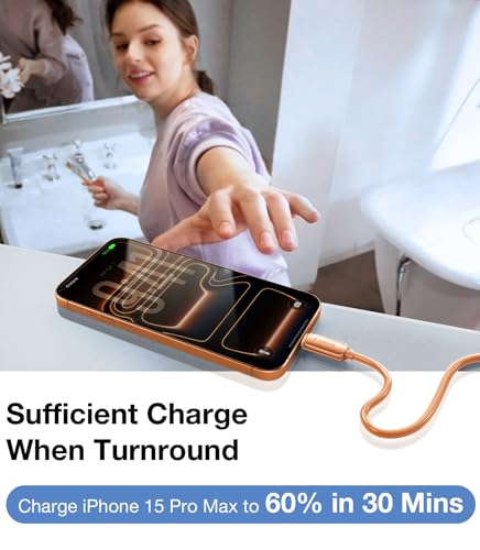 TORRAS USC C to USB C Cable (60W 4FT), Military Grade Tested USB C Charger Cable (Cosmic Orange) - image 3