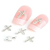 Amjimshop Vovotrade(TM) 10xAlloy 3D Rhinestones Nail Art Cross Stickers Slices Tips DIY Decorations New