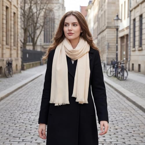 SWAT PANY Schal Beige Damen Winter Schals Tücher für Damen Pashmina Winterschal Stola Damen für Festlich Abendkleid