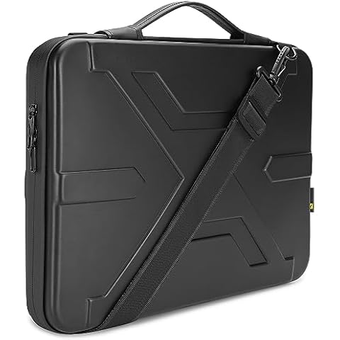 KIZUNA Laptop bag Case 15 Inch Shockproof EVA Hard Shell Handle Sleeve For 15" Macbook air M3 M2 2024/15" Lenovo IdeaPad 3i /15.6" Dell XPS 15/IdeaPad Slim 3i 14",Black Cover