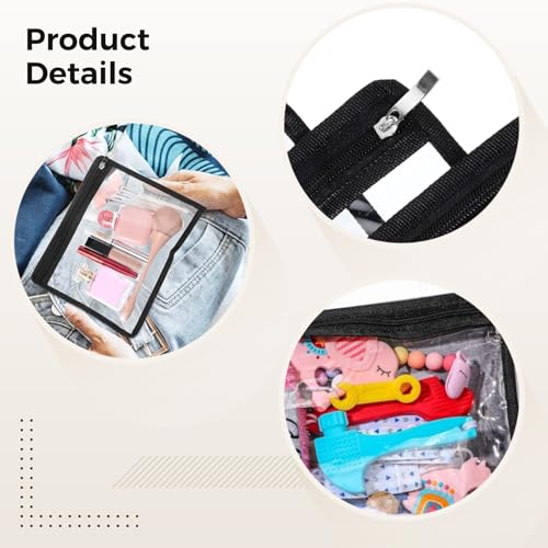 8 Pcs Clear Zipper Pouches, Waterproof PVC Storage Bags, Multi-purpose Travel Bags with Zippers, Transparent, 8.7×10.6" & 7.5 x 11.4", Ideal for Cosmetics, Stationery, Documents3