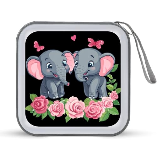 Elephant CD Case Plastic DVD Case Holder Wallet Disc Storage Organizer for Car Travel