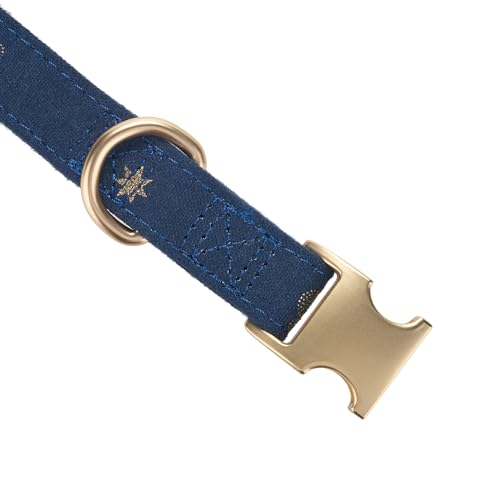Collar de algodón para perros pequeños azul oscuro talla S miniatura 6