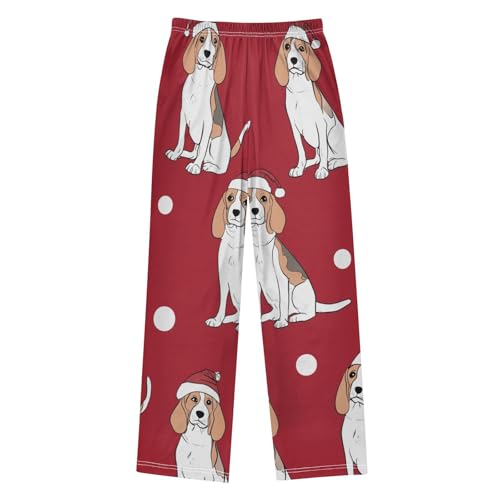 ZZXXB Beagle Snow Boys Long Pants Soft Trousers Elastic Waist Kids Lounge Bottoms with Pockets S-XL2
