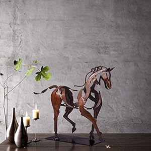 Handmade Horse Statue - Unique Rustic Decor for Office & Home - Hand-Painted Metal Sculpture - Perfect Handicraft Gift for Horse Lovers (Brown) Handmade Horse Statue Unique Rustic Decor for Office Home Hand Painted Metal Sculpture Perfect Handicraft Gift for Horse Lovers Brown
