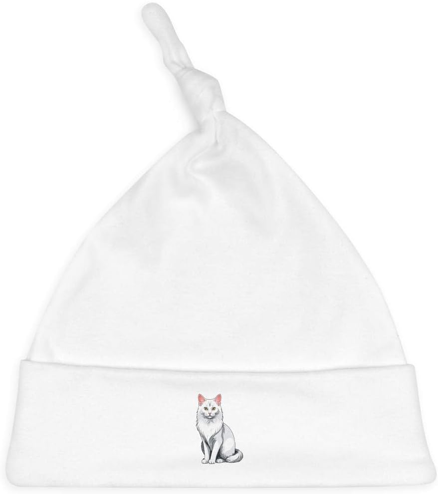 Azeeda 'Turkish Angora Cat' Baby Beanie Hat (BH00041128) White