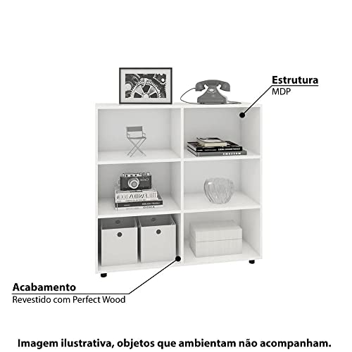 Estante Livreiro Zurich com 6 Nichos - Branco