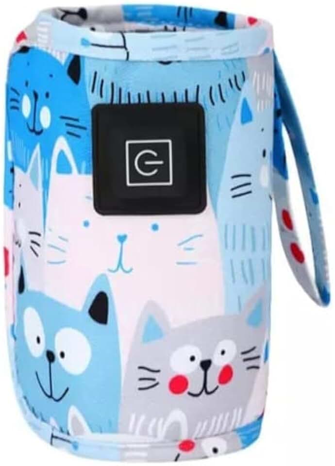 Aquecedor Mamadeira Regulagem Temperatura 3 Niveis Usb (Gato Azul)