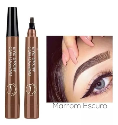 Caneta Para Sobrancelha Fio A Fio Cor Marrom Para Maquiagem Microblading Tatoo Cor 1 Marrom Claro