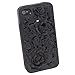 New 3D Sculpture Rose Flower for iPhone 4 4S 4G Hard Plastic Cover Case Black