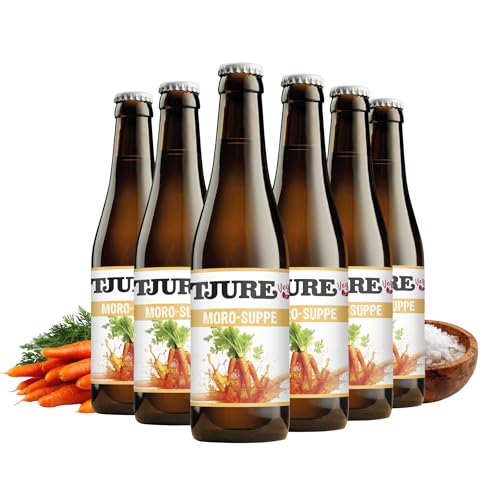 Tjure Morosche Karottensuppe für Hund & Katze | 6 x 320 ml | Schonkost für Hunde bei Durchfall | Zur Ergänzung der Fütterung in besonderen Phasen | Ohne Zusatzstoffe | Made in Germany