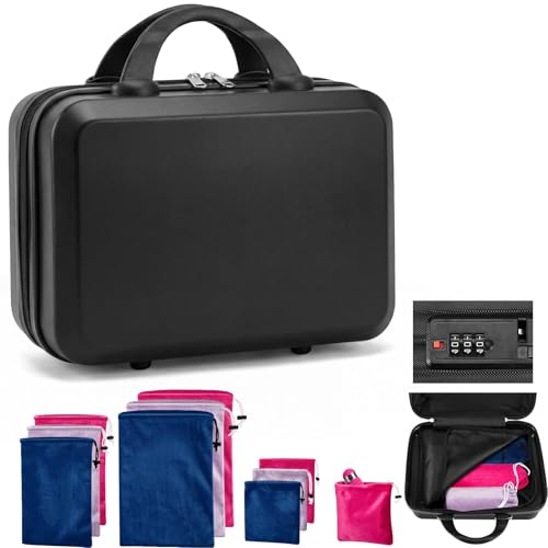 Adult Game Toy Storage Organizer Case and 9 Pcs Toy Storage Bags, Reusable Toy Organizer Case Lock Box for Women and Men, 3 Sized Toy Bag for Home(Stylish Color)