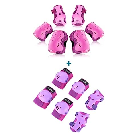 BOSONER Kids/Youth Knee Pads Elbow Pads Wrist Guards Set for 3-15 Years, Child Protective Gear Set for Roller Skates, Cycling, BMX Bike, Skateboard, Inline Skating, Scooter Riding Sports Cover