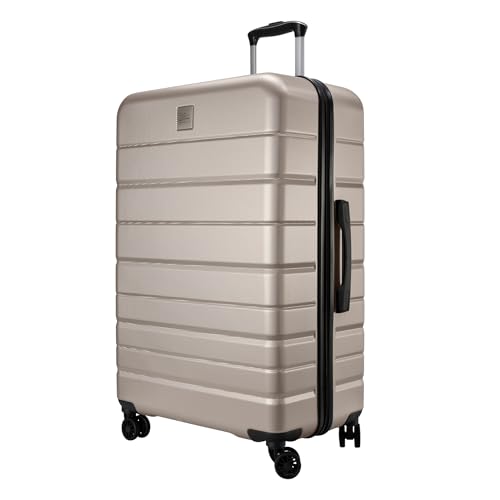 Skyway Epic 2.0 Hardside Lightweight and Durable ABS Shell Luggage, Spacious with Dual Spinning Wheels, Comfort Grip, Men and Women, Bone, Checked-Medium 24-inch, Hardside Luggage With Spinner Wheels
