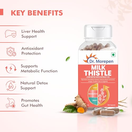 Image of Dr. Morepen Liposomal Magnesium Complex 440mg with Aquamin, Magnesium Glycinate, Vitamin D2, K2-7, B6 & B12 + Milk Thistle Capsules for Men & Women | Daily Wellness Combo Pack