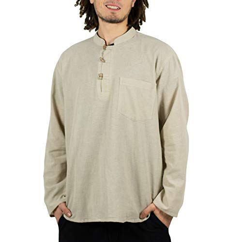 Camisa de pescador para hombre KUNST und MAGIE, corte cómodo, colores clásicos, en diferentes tamaños natural XXL