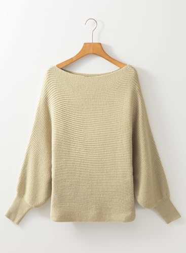 Image of Dokotoo Women's Sweaters Off The Shoulder 2025 Fall Batwing Casual Loose Fashion Sweater Pullovers