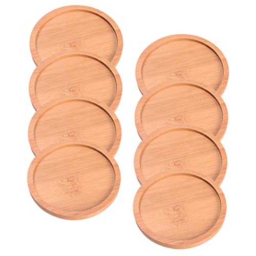 Toyvian 8pezzi Sottovasi in bambù per Vasi da Fiori Sottovasi per Piante da Interno Ed Esterno Rialzato per Raccolta Acqua e Terriccio Vassoio per Piante e Fioriere