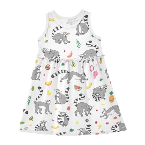 Girl Sleeveless Dress Summer Tank Play Top Sundress Outfit Novelty Pattern 2T-8T
