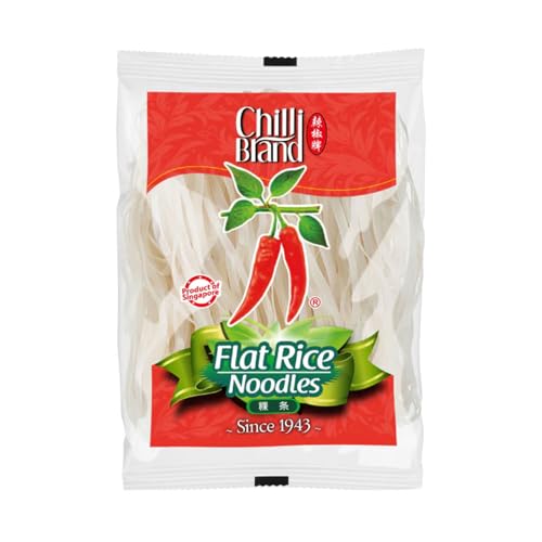 Chilli Brand Flat Rice Noodles Gluten Free Rice Stick Noodles for Stir-fries, Soup, Pho Great Side Dish Vegan Meal 300g