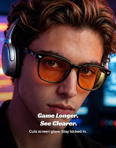 Image of TIJN Premium Blue Light Blocking Glasses for Women Men Computer Gaming Use | Square TR90 Frame Nerd Eyeglasses Anti Blue Ray with Red, Orange, Clear Lens for Computer, Phone, TV and Evening Screen Use